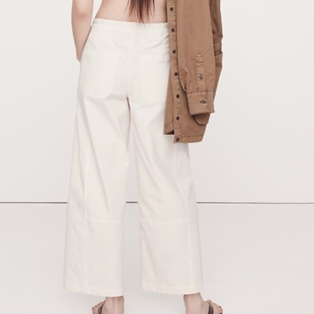 Banana Republic Cream Wide-Leg Pants - Picture 3 of 7